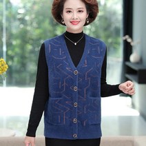 여성 엄마 페이크 밍크 퍼 조끼 민소매 베스트 아우터
