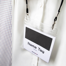 아트사인 목걸이명찰 스퀘어명찰 명찰 이름표 스텝명찰 직원명찰 관계자명찰, 목걸이명찰(스퀘어/검정)(10개입) 0817, 1개