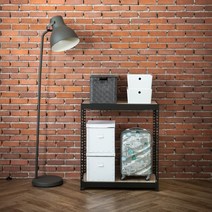 하트랙 무볼트 앵글 1000x900x900x2단 선반 매립형, 블랙