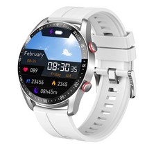 스마트워치 삼성 가민 샤오미 ECG + PPG AMOLED 스마트 워치 블루투스 통화 음악 플레이어 시계 스포츠 방, 04 Silver