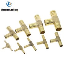 T 모양 황동 바브 호스 피팅 티 4mm 6mm 8mm 10mm 12mm 16mm 3 방향 튜브 커플 링 커넥터 어댑터, OD 25mm