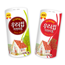 라이크위너 키친 타올 주방 대용량 업소용 2겹 60매 10롤, 우리집키치타올 60매 10롤