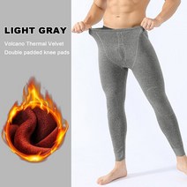 폴리에스테르무릎보호대 바디 긴 레깅스 필링 바지 남성용 따뜻한 양모 허리 코튼 무릎 보호대, 03 Grey_02 XL