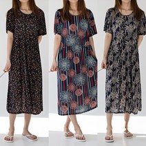 스타일에스 여자 루즈핏 냉감 스판 찰랑 여름 반팔 롱 원피스