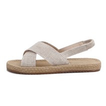 에스빠드류 린넨 슬리퍼 샌들 (2cm) 웬디