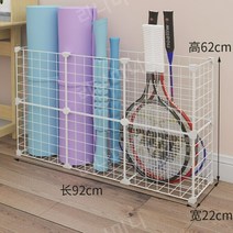 요가매트 정리함 운동기구 보관함 홈트 폼롤러 필라테스 거치대, 화이트-길이92폭22높이62