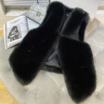 털가죽 일체형 여자 퍼 베스트 쇼트 여우 모피코트 베스트 조끼 겨울 브이넥 모피 밍크코트 재킷