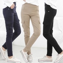 빅빅몰 마약스판 히든밴딩 코튼 건빵 카고 바지 여성 슬림 팬츠 여자 면바지 빅사이즈