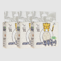 네꼬모리 응고형 두부국시 극세입자 고양이 모래 무향, 7L, 3개