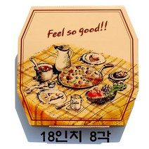 코디마트 팔각 8각 피자박스 A형 기성 포장 배달 1박스, 50개, 18인치(465x465)