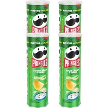 프링글스 Pringles 포테이토 크리스프 칩 런치 스낵 샤워크림 앤 양파 5.5oz 1캔 4팩 총 799g