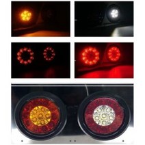 화물차 대형 트럭 추레라 덤프 윙바리 미등 브레이크 깜빡이 후진등 사각 2구 교체형 스텐판 3 WAY LED 테일 램프, 12v/우측 스텐판