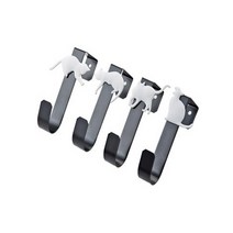 삼돌이잡화점 문에 거는 고양이 실루엣 도어후크 도어 행거, 블랙 행거 화이트 냥이 4p