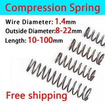 리턴 스프링 압력 릴리스 압축 와이어 직경 1.4mm 외경 8-22mm 넓은 크기, 10mm (10Pcs)_1.4mm | 12mm
