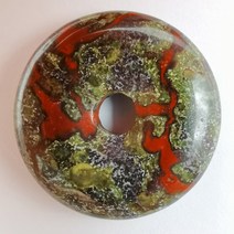 30MM 천연 드래곤 블러드 스톤 보석 조각 안전 버튼 펜던트 목걸이 쥬얼리 H326