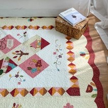 한스갤러리 퀼트 카페트 순면 거실 패드 대형 카페트, 06.해피트리 면 카페트:레드(160x210cm)