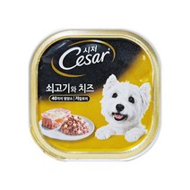 시저 반려견 주식캔, 소+치즈, 100g, 5개