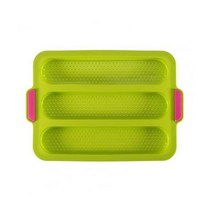 수플레팬케이크 잉어빵 크로와상붕어빵 팬케이크만들기 국화빵틀 3 그리드 유연한 바게트 에어 홀이있는 베이킹 트레이 실리콘 식기 세척기 안전한 빵 가정용 몰드 135537, Green