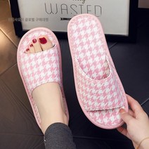 여성 실내화 일본 천 슬리퍼 실내 홈 부드러운 바닥 여름 여성 음소거 봄 가을 홈 리넨 패브릭 사계절 순수 코튼, 26cm는 37-38 사이즈에 맞습니다., E.라이트 핑크