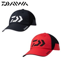 다이와 DC-7223 글라스 홀더 하프 메쉬 캡 낚시 모자, 레드 프리 (319594)