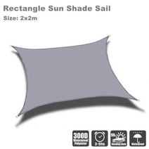 스카이어닝 캐노피 천막 테라스 썬룸 차양막 야외 방수 차양 정원 캐노피 풀 파티오 해변 캠핑 페골, 13 Gray 200x200cm