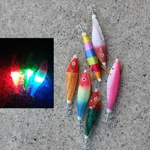 LED오색점멸 전자에기 쭈꾸미 문어 갑오징어 수평에기 바다 선상 낚시 채비 바늘, 색동