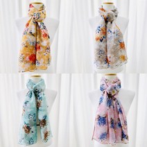 [사라가든] 비스코스 꽃무늬 롱 스카프 간절기 머플러 4컬러