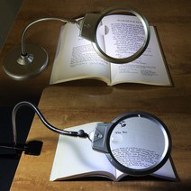 대경몰 2LED 대형 스탠드 자바라 확대경 집게 확대경 도면 돋보기 시력보호 글자확대 동전 자수 우표, 2LED-스탠드자바라-확대경