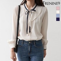 프리나인 프리나인 스트링배색블라우스FB11107A