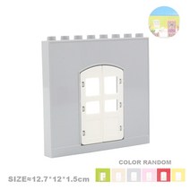 빌딩 블록 장난감 어린이용 큰 입자 집 부품 액세서리 창문 벽 지붕 건설 조립 Diy 벽돌 교육 완구, [09] Door wall