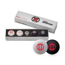 Volvik X Marvel Heroes 반반공 컬러볼 골프공4피스 Vivid XT 4 골프공 + 볼마크 Limited Edition, 블랙 위도우