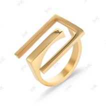 IHK 14K 18K 골드 이니셜 E 반지