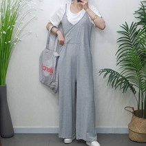 제이후 랩 멜빵 오버롤 팬츠 면 끈 나시 뷔스티에 와이드 점프수트