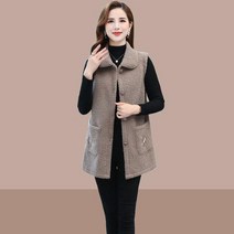 중년 어머니 조끼 재킷 여자 봄 가을 어르신 효도 패딩 기모 아우터 후리스 알파카 데일리룩 플리스