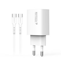SPEEDY 2포트 PD 25W PPS 초고속 멀티 충전기 + C to C 케이블 25W, 화이트, 1개