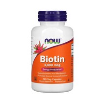 나우푸드 비오틴 5000mcg 120정 베지캡슐 쌀가루 스테아르산