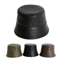 봄이다 레더 드랍 숏버킷햇 벙거지 모자 성인 남녀공용 탄탄 면소재 가벼운 오버핏 커플우정 데일리 프리사이즈 캐주얼 가죽모자