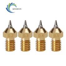킹룬 3D 프린터 부품 M6 V5 V6 노즐 E3D 0.2/0.3/0.4/0.5mm 이동식 스테인레스 스틸 팁 핫 엔드 1.75mm, [03] 04mm