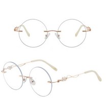 투명 뿔테 안경테 패션 안경 신제품 크리스탈 안티 블루레이 초경량 오버사이즈 무테 라운드 여성용 디자이너