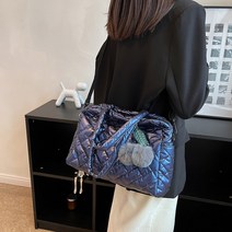 패딩토트백 Autumn Winter Down Padded Shoulder Bags Large Capacity Casual Quilted Portable Lady Tote