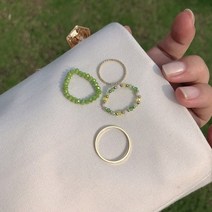 [KT알파쇼핑]몰라리 반투명 감성 파스텔 비즈 패션 반지