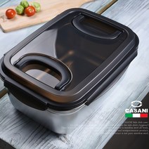 까사니 푸드 컨테이너 5.5L 스텐 김치통 냉장 냉동고정리, 1개