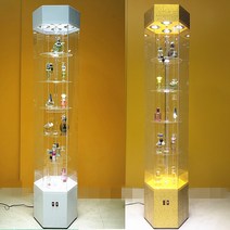 회전 LED 화장품 쇼케이스 향수 진열장 보석 디스플레이 장식장 전시장, 1.6m 화이트