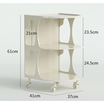 트레이 카트 아크릴트롤리 틈새 웨건 이동식, 02. 흰색+컬러휠 A타입