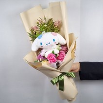쿠로미 마이멜로디 외 3종 인형꽃다발 졸업 입학식 생일 비누꽃 축하 사탕부케 꽃다발 선물, 04. 시나모롤 인형꽃다발