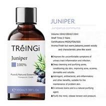 100ml 순수 천연 티 트리 에센셜 오일 디퓨저 스킨 케어 마사지 시트로넬라 레몬 민트 유칼립투스 라벤더 아로마 스파, [01] 100ml, [23] Juniper