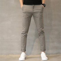 Z3JC 남성 와이드 캐주얼 슬림 스트레이트 그레이 팬츠