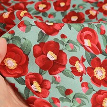 DTP옥스포드) OXJP1300 동백꽃향기 4color syn 패브릭 아트 퀼트 반려동물 소품 천원단, 화이트