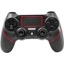 PS4/PS4 Slim/PS4 pro/PC용 무선 컨트롤러 게임보드USB 충전 케이블이중 진동 터치패드 오디오 기능 조명 및 미끄럼 방지, BlackRed