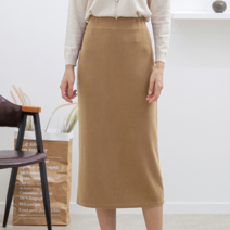 블루종 텐션 H라인 미디 밴딩 스커트_B2303SK023A